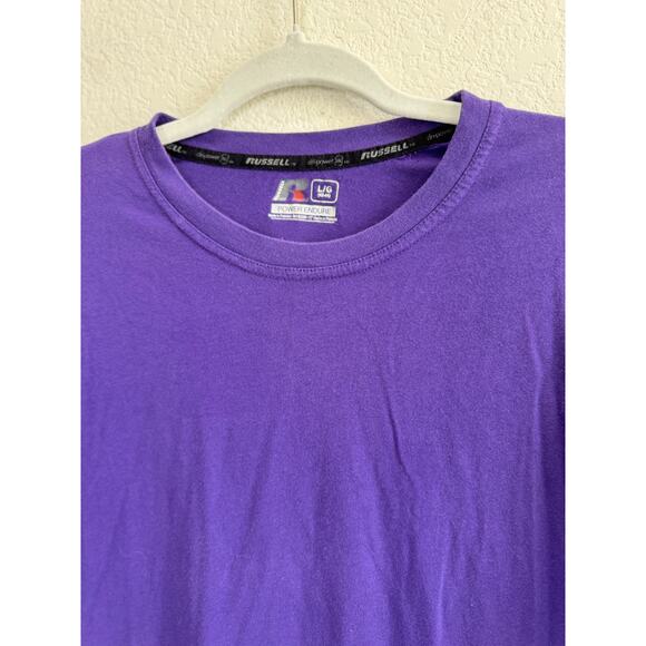 Men's Russell Purple Round Neck Short Sleeve T-Shirt Large - Picture 6 of 10